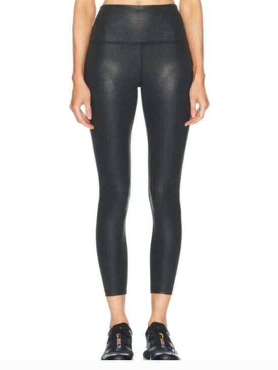 Beyond Yoga Pants - Beyond Yoga Black Matte Shine High Waist Leggings 25" Small $110